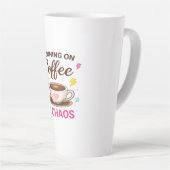 Running on Coffee & Chaos — Cute Coffee Cup Design カフェラテマグ (右アングル)