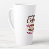 Running on Coffee & Chaos — Cute Coffee Cup Design カフェラテマグ (左アングル)
