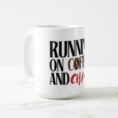 Running on Coffee & Chaos – Funny Workday Classic コーヒーマグカップ (正面左)