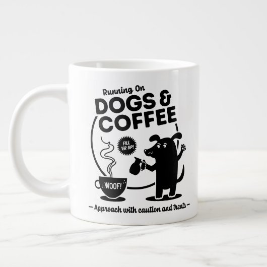 Running on Dogs and Coffee ジャンボコーヒーマグカップ (左)