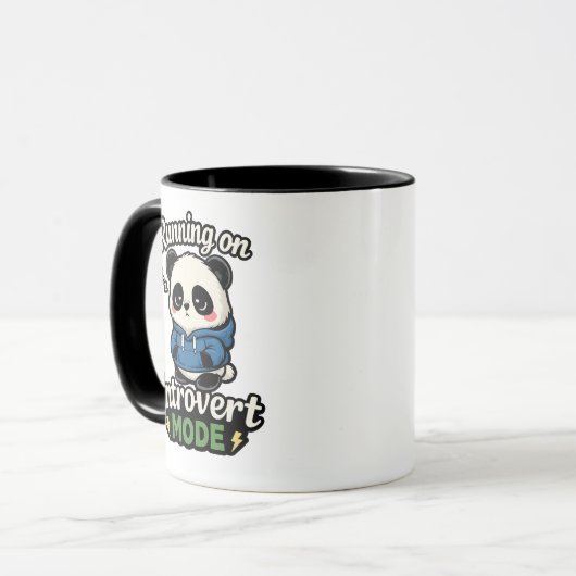 Running on Introvert Mode Panda マグカップ (正面左)