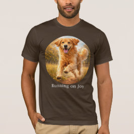 Running on Joy Golden Retriever Tシャツ