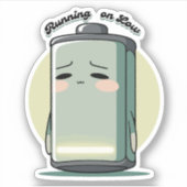 Running on Low – 疲れた気分のビニールステッカー シール (正面)