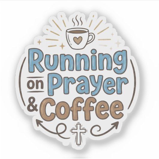 Running on Prayer & Coffee シール (正面)