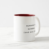 Running On Sunshine Happy Humor Two-Tone Mug ツートーンマグカップ (正面右)