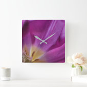 Running on Tulip Time, Square Acrylic Wall Clock スクエア壁時計 (ホーム)