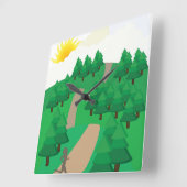 Running Outdoors スクエア壁時計 (傾斜)