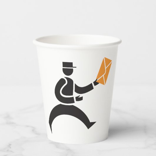 Running Postman Delivering Mail Postal Worker 紙コップ (正面)