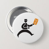 Running Postman Delivering Mail Postal Worker 缶バッジ (正面&裏面)