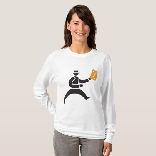 Running Postman Delivering Mail Postal Worker Tシャツ (正面フル)