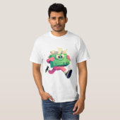 Running Printer with Flying Papers – Tech Humor Tシャツ (正面フル)