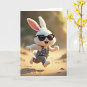 Running Rabbit Adventure Card カード (黄色い花)