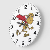 Running Robot Superhero Cartoon Character ラージ壁時計 (傾斜)