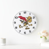 Running Robot Superhero Cartoon Character ラージ壁時計 (ホーム)