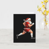 Running Santa Christmas Graphic Runner Run Maratho カード (黄色い花)