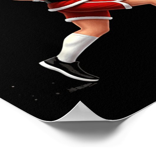 Running Santa Christmas Graphic Runner Run Maratho ポスター (角)