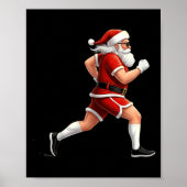 Running Santa Christmas Graphic Runner Run Maratho ポスター (正面)