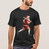 Running Santa Christmas Graphic Runner Run Maratho Tシャツ (正面)