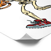 Running Skeleton Halloween Funny Runners Sport ポスター (角)