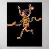 Running Skeleton Runners Funny Halloween Sport ポスター (正面)