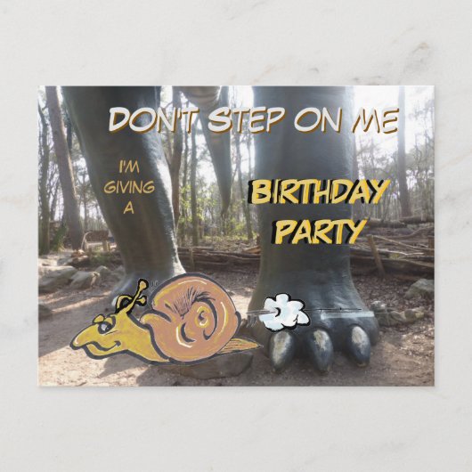 Running Snail Cartoon Birthday Invitation Postcard シーズンポストカード (正面)