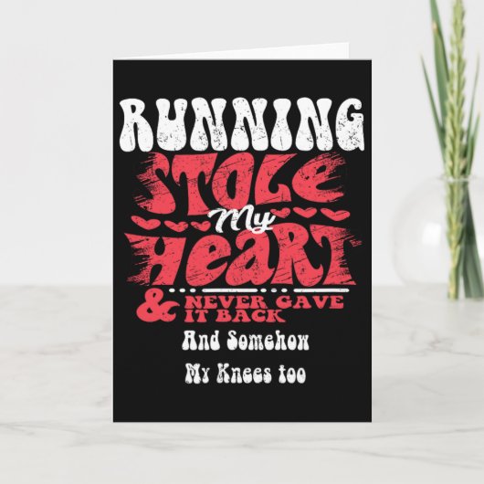 Running Stole My Heart ~ Funny Valentines Day  カード (正面)