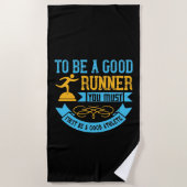 Running - To be a good runner ビーチタオル (正面)