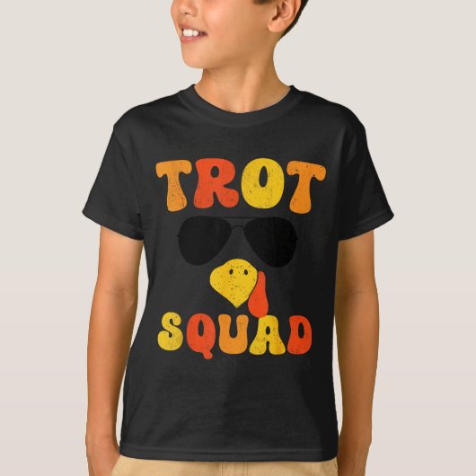 Running Turkey Sungles Trot Squad Thanksgiving  Tシャツ (正面)