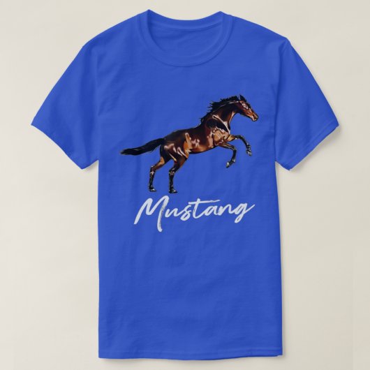 Running Wild Mustang Horse breed Equestrian Lover  Tシャツ (デザイン正面)