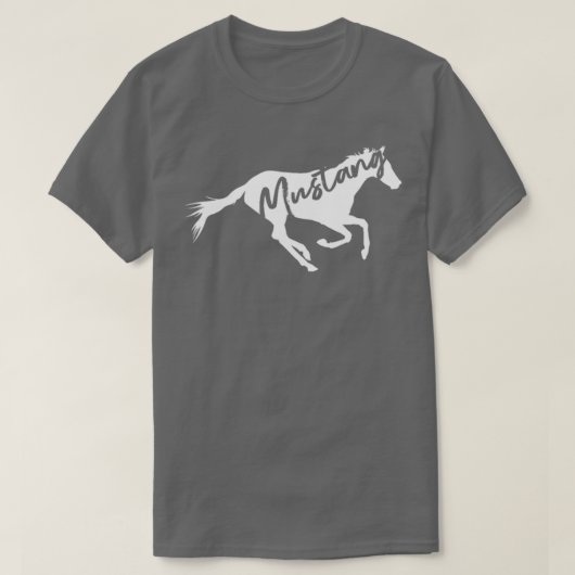 Running Wild Mustang Horse Breed Lover Silhouette  Tシャツ (デザイン正面)