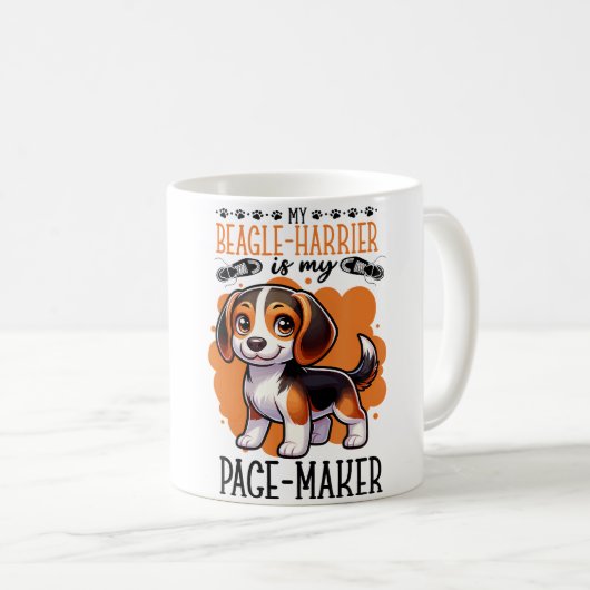 Running With Beagle-Harrier コーヒーマグカップ (正面右)