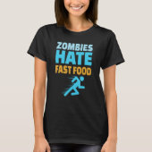 Running Zombies Hate Fast Food Marathon Runner Tシャツ (正面)