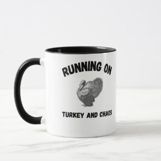 Runny on Turkey and Chaos Funny Thanksgiving mug マグカップ