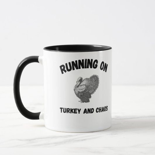 Runny on Turkey and Chaos Funny Thanksgiving mug マグカップ (左)