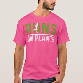Runs On Plants Vegan Runner Vegetarian Running Mar Tシャツ