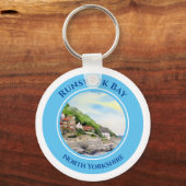 Runswick Bay North Yorkshire，イングランドの水彩画 キーホルダー (正面)