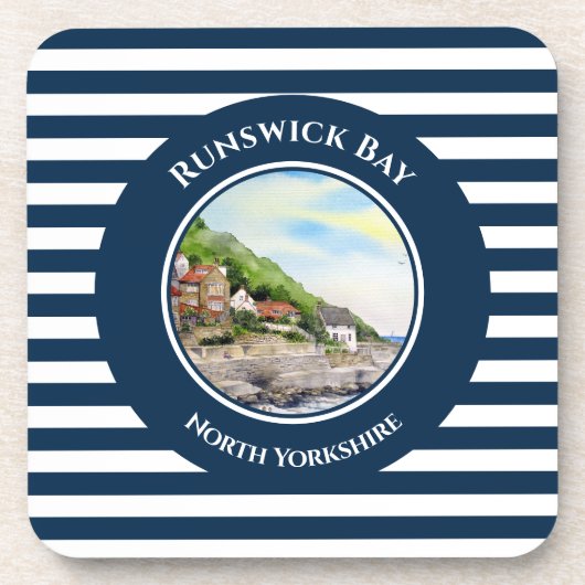 Runswick Bay North Yorkshire,イングランドの水彩画 コースター (正面)