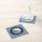 Runswick Bay North Yorkshire，イングランドの水彩画 スクエアペーパーコースター (インサイチュ)