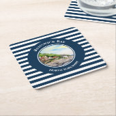 Runswick Bay North Yorkshire，イングランドの水彩画 スクエアペーパーコースター (アングル)