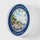 Runswick Bay North Yorkshire,イングランドの水彩画 壁時計 (傾斜)