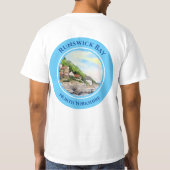 Runswick Bay North Yorkshire，イングランドの水彩画 Tシャツ (裏面)