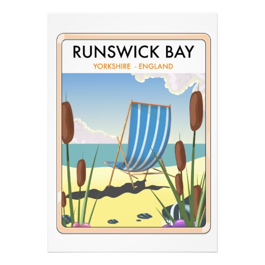 Runswick Bay Yorkshire旅行ポスター フォトプリント (正面)