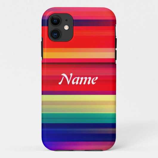 Runway Rainbowのパーソナライズされた名前またはイニシャル Case-Mate iPhoneケース (裏面)