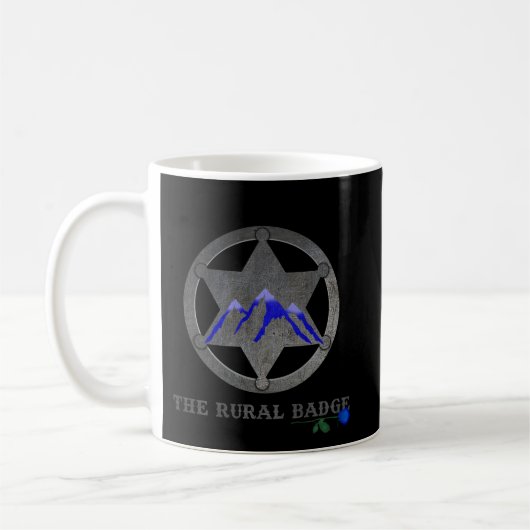 Rural Badge Black and White Mug コーヒーマグカップ (左)