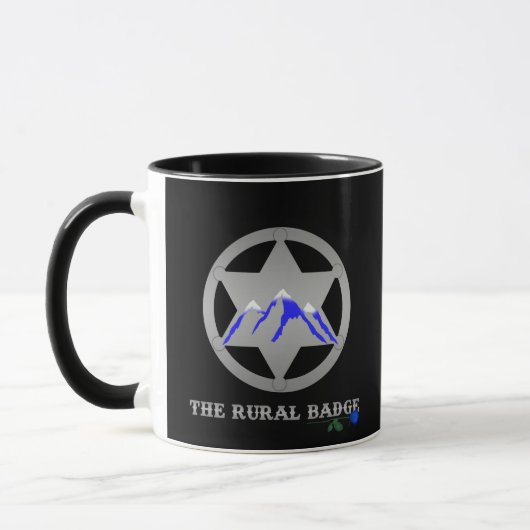Rural Badge Mug Black Handle マグカップ (左)
