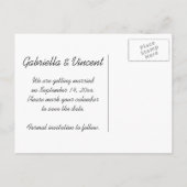 Rural Fence Post Country Wedding Save the Date 案内ポストカード (裏面)