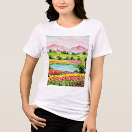 Rural landscape トライブレンドTシャツ