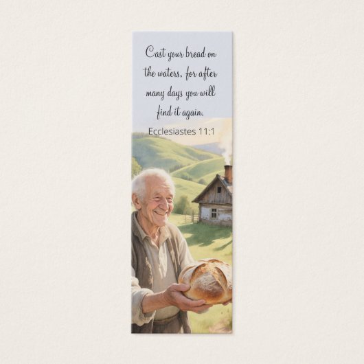 Rural landscape bookmark with motivating Bible (正面)