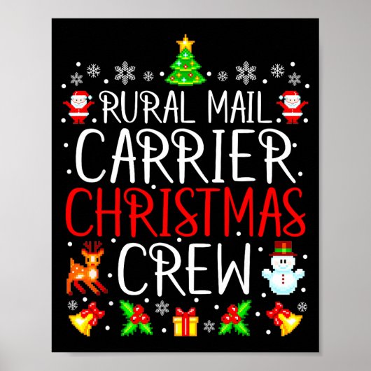 Rural Mail Carrier Christmas Crew Matching Xmas Ma ポスター (正面)