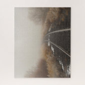 Rural Railroad Tracks on Foggy Day ジグソーパズル (縦)